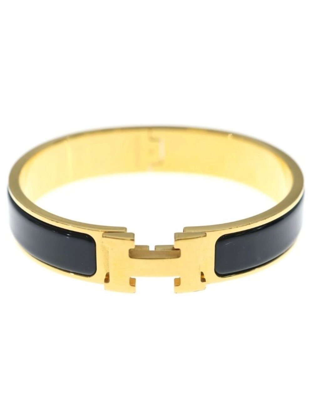 Hermes Clic H Clac PM Bangle Bracelet Gold Black